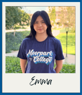 Headshot of Emma, Outreach student worker, wearing Moorpark College attire.