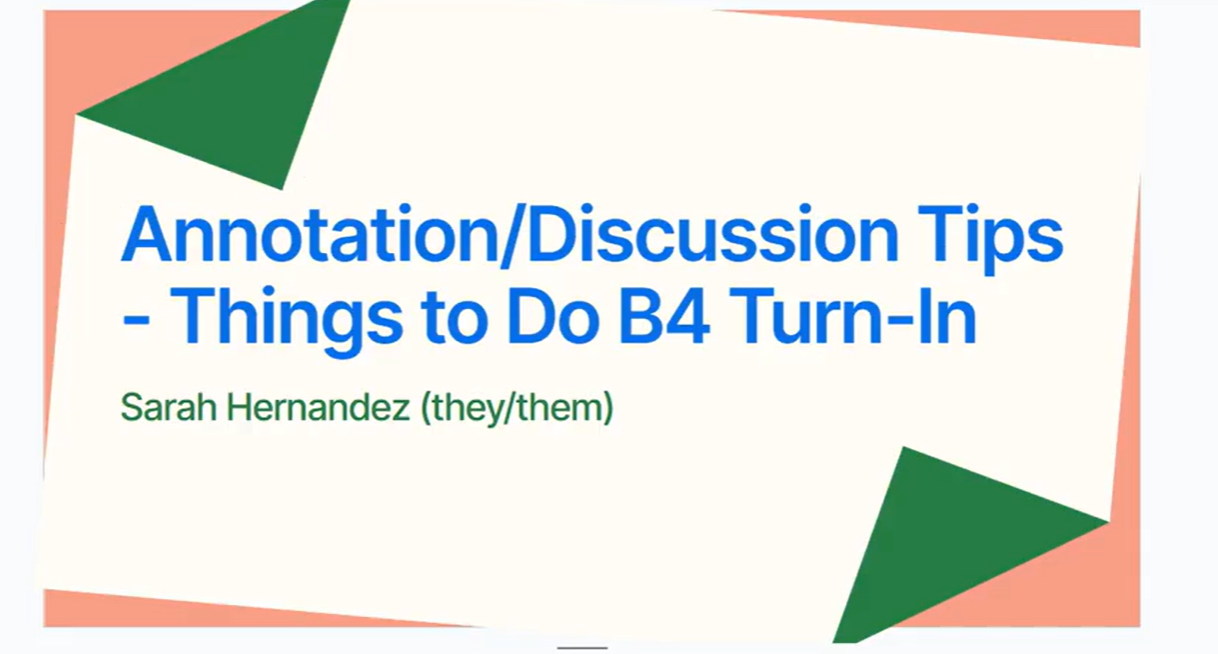 Annotation Discussion Tips