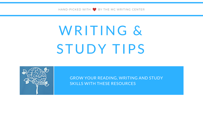 Moorpak College Writing Center, Writing & Study Tips. Grow y