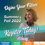 College student wearing headphones smiling. Text that reads: College student wearing headphones smiling. Text that reads: