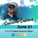 District alumni and text that reads: Summer Sessions June 21