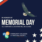 Memorial Day graphic with a flying bald eagle, red and white Memorial Day graphic with a flying bald eagle, red and white