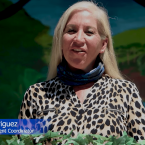 Screenshot from video of Mara Rodriguez, Zoo Development Coordinator.