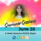 District alumni and text that reads: Summer Sessions June 28 6 Week Sessions MC and OC Begin