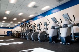 elliptical machines inside the  moorpark college gym