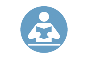 person reading book icon