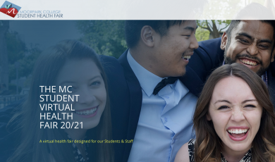 Screen capture of the MC Virtual Student Health Fair website.