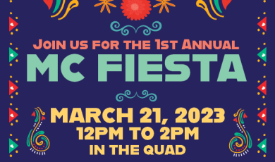 Join us for the 1st annual MC Fiesta, colorful type, Mexican design