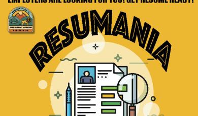 Resumania March 11 from 10am 2 pm Library 3rd fl.