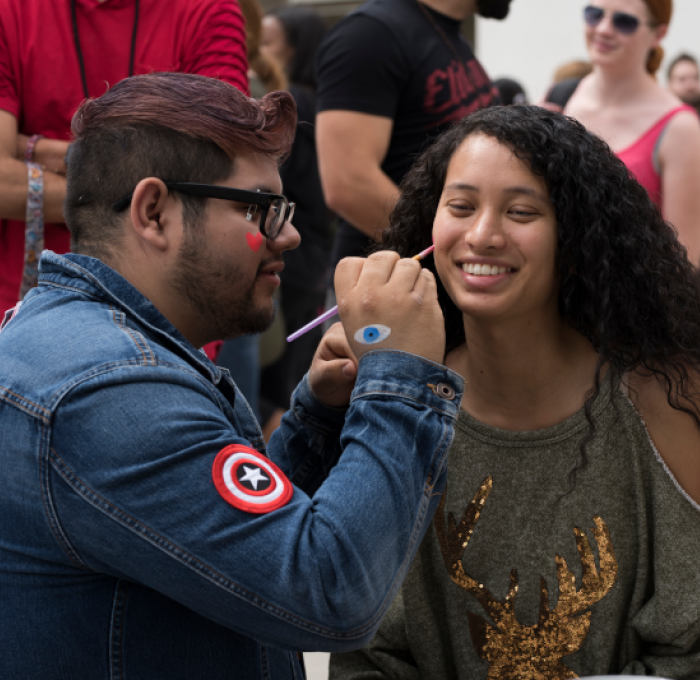 Two Students participating at the Multicultural Day Festival