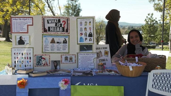 Members of the Muslim Student Association conduct an outreach event.