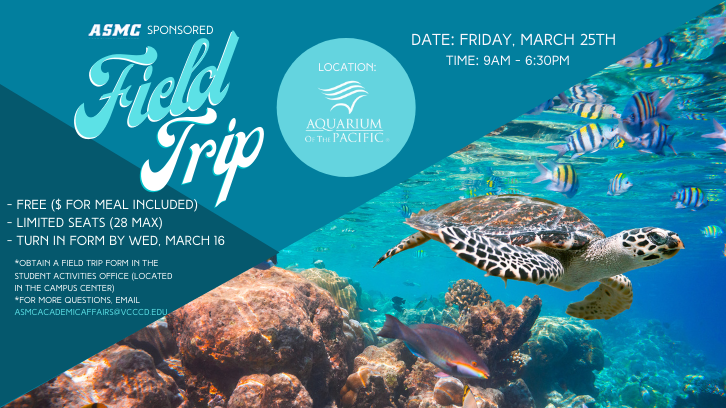 Associated field trip to Aquarium of the Pacific on March 25.