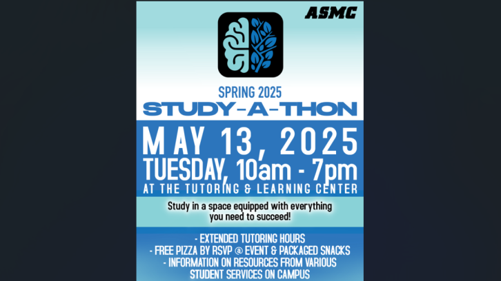 Join the TLC for Spring 2025 Study-a-Thon on May 13th from 10am-7pm
