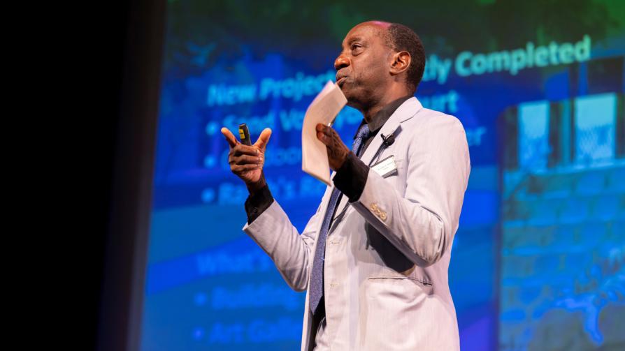 Photo of Moorpark College President Dr. Julius Sokenu