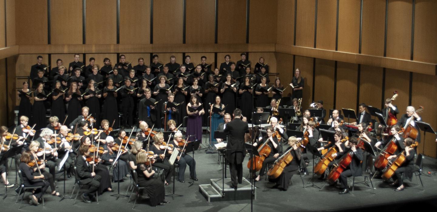 choir and orchestra in concert