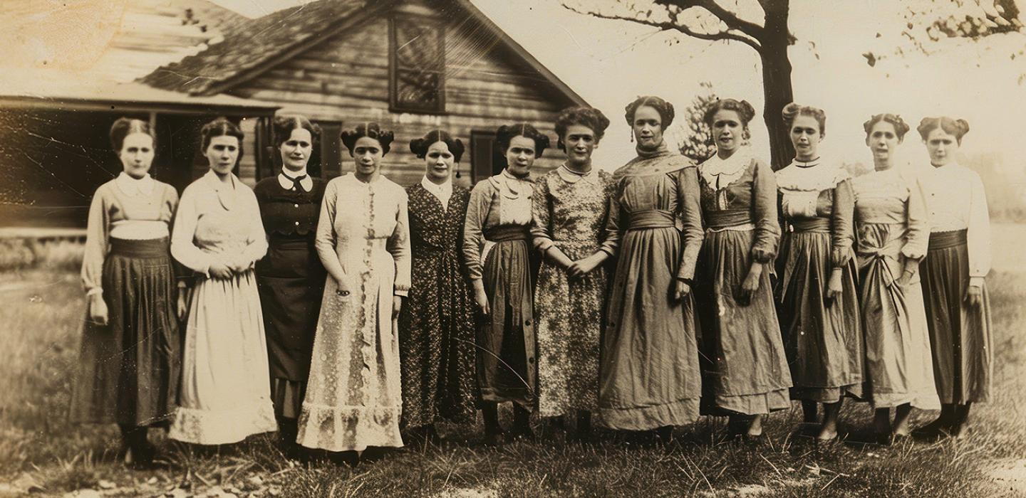 woman of all races in historical dress