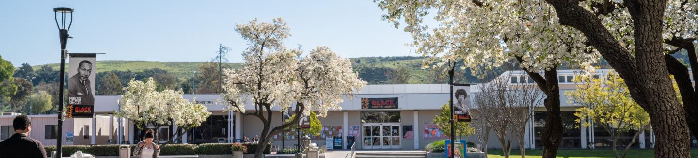 Spring day outside of the Moorpark College Campus Center.