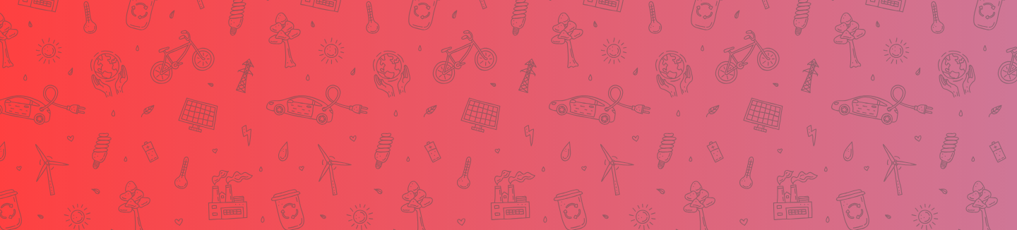 Gradient red to light purple with science icons