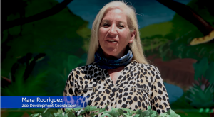 Screenshot from video of Mara Rodriguez, Zoo Development Coordinator.