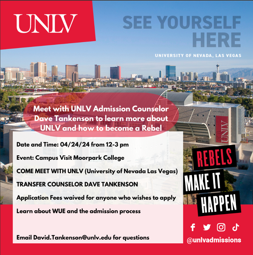 UNLV Flyer Meet with Admissions Rep on April 24 